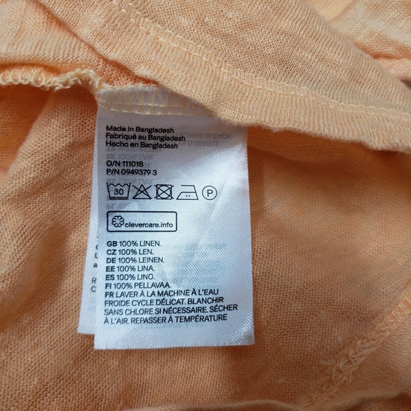 H&M Linen Pale Orange Peach Women's Sleeveless Tank Top XXL - Picture 9 of 9